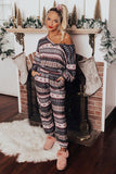 Christmas Snowflake Print Long Sleeve and Joggers Lounge Set