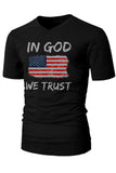 American Flag Letter Graphic Print V Neck Men's T Shirt