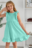 Ruffled Empire Waist Pleated Flowy Kid Dress