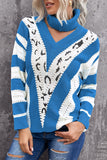 V Neck Striped Sweater