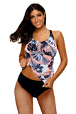 Floral Printed Strappy Racerback Tankini Swim Top