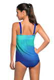 Gradient Color Tummy Control Tankini