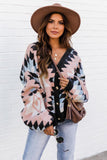 Oversized Aztec Buttons Front Cardigan