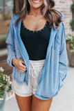 Solid Color Oversized Zip Up Hoodie with Pockets