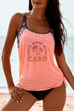 Tie-Dye Print Women's 2 Piece Tankini