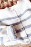 Striped Print Buttoned Sweater Cardigan