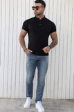 Black Men's Regular-fit Pique Polo Shirt