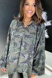 Long Sleeve Camo Print Oversize Hoodie