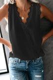 Eyelash Lace Trim Wrap V Neck Tank Top
