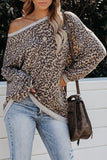 Lantern Sleeve Knitted Sweatshirt
