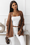 Buttons Front Textured Knit Cardigan