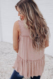 Pink Foil Splatter Drops Ruffled Flowy Tank