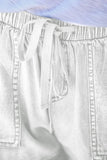 Casual Pocketed Frayed Denim Shorts