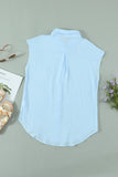Turn-down Collar Button Front Tank