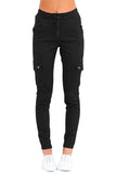 Army Green Drawstring Ankle Pocket Denim Jeans