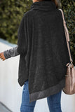 Turtleneck Bat Sleeve Side Slit Tunic Top