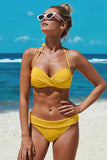 Halter Twist Waffle Bikini