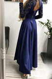 V-neck Lace Backless High and Low Hem Evening Dress