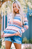 color Striped Long Sleeve Top