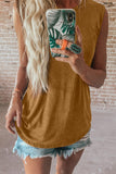 Round Neck Cotton Blend Tank