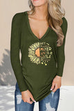 Sunflower Letters Print Long Sleeve Top