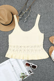 Crochet Knit Tank with Ruffle