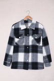 Plaid Print Buttoned Shirt Coat with Pocket