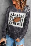 GAME DAY Rugby Leopard Bleach Print Long Sleeve Top