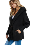 Woolen Fur Horn Button Oversize Jacket