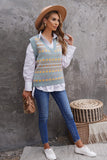 Tribal Print V Neck Knitted Sweater Vest