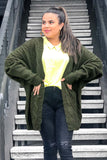 Dolman Sleeve Open Front Knit Cardigan