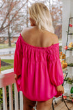 Rose Plus Size Smocked Bust Off-the-shoulder Blouse