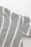 Khaki V Neck Stripe Long Sleeve Cardigan