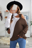 Turtleneck Cold Shoulder Sweater