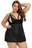 Plus Size Peek-a-boo Valentine Babydoll