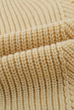 Apricot Bateau Neck Patchwork Long Sleeve Sweater