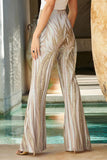 Apricot Sunburst Sequin Kick Flare Pants