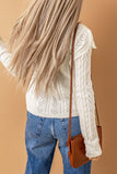 Ruffled Buttoned Open Front Knitted Sweater