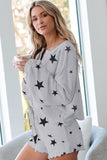 Floral Print White Knit Lounge Set