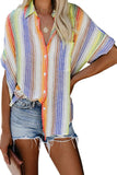 Happier With You Striped Button Top
