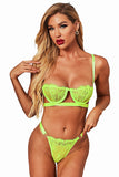 Neon Pink Lace Balconette Bralette Lingerie Set