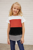 Parent-child Colorblock Striped Girls' T-shirt