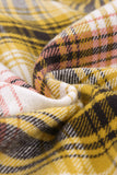 color Plaid Print Pocket Drawstring Hooded Jacket
