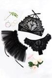 Three-piece Halter Top and Tutu Skirt Lingerie Set