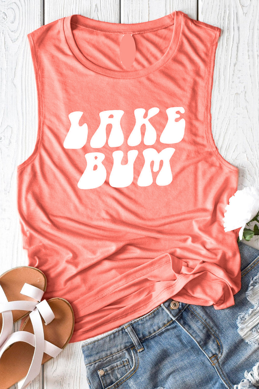 LAKE BUM Letters Print Family Matching Tank Top