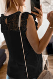 Lace Yoke Crepe Tank