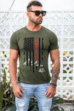 USA Flag Print Men's Tee