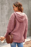 Zip Up Sherpa Hooded Coat with Pocket