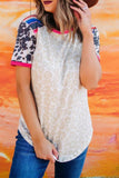 Cow Colorful Striped Splicing Top
