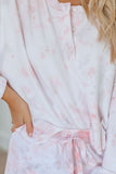 Floral Print White Knit Lounge Set